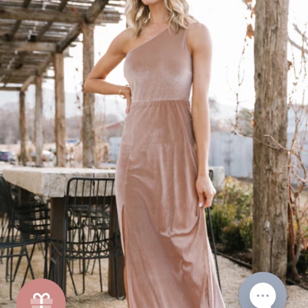Baltic Born Tatiana Velvet One Shoulder Maxi Dress